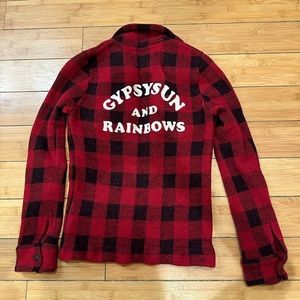 Hysteric Glamour Sz XS Tartan Flannel Red Button Up Shirt “Gypsun and Rainbows”